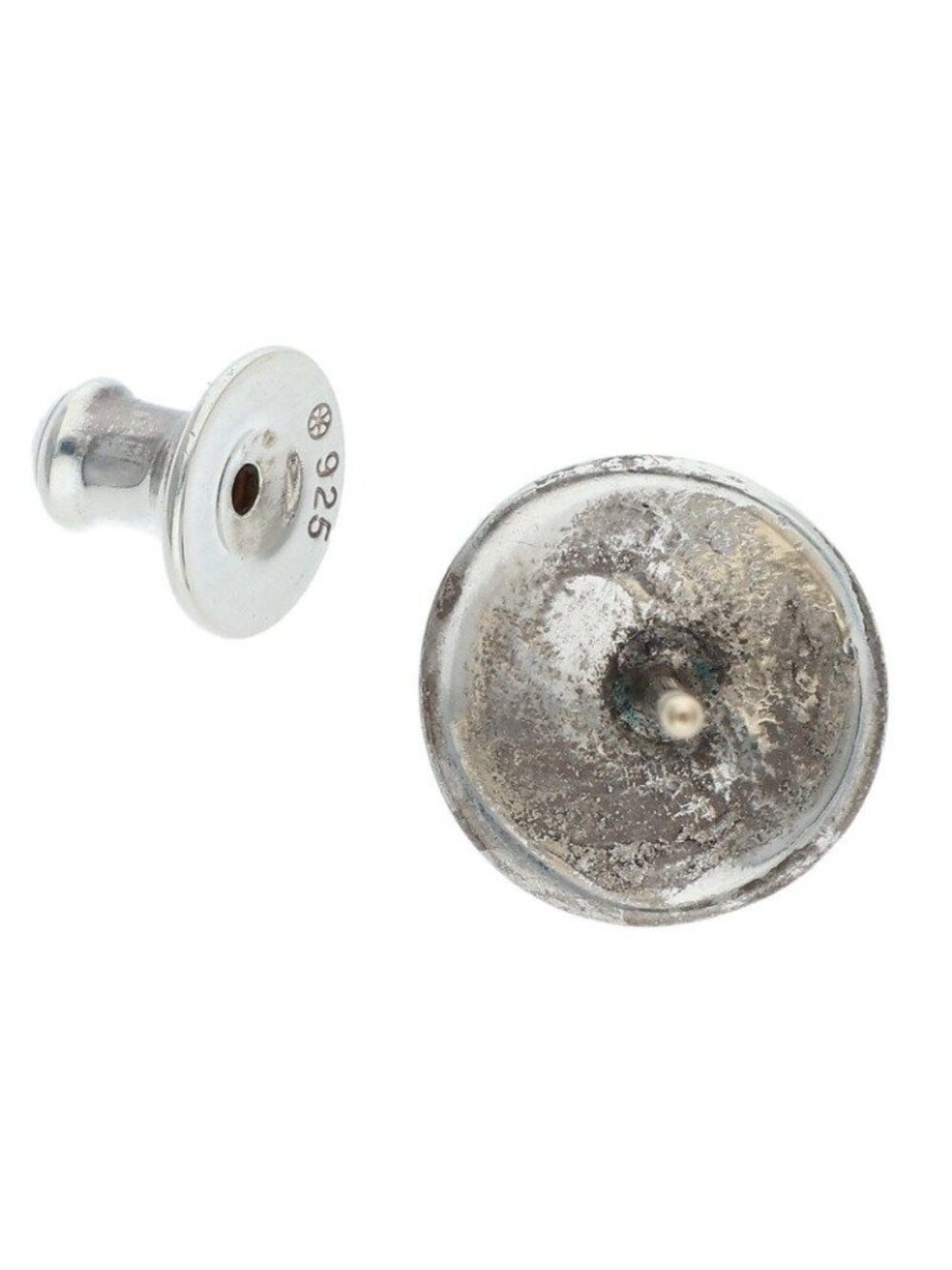 Chrome Hearts Stud Crsbll Cross Ball Silver Earrings - Picture 5 of 5